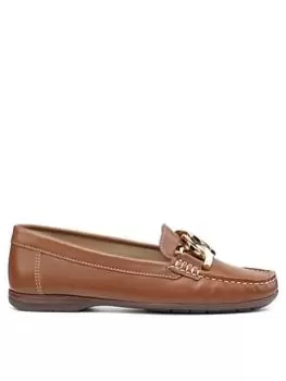 Image of Hotter Hotter Adriana Buckle Front Casual Leather Loafer - Tan, Brown, Size 4, Women