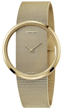 Image of Calvin Klein Glam Gold PVD Plated Steel Mesh Bracelet Watch