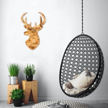 Image of Deer 2 - Walnut Walnut Decorative Wooden Wall Accessory