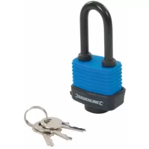 Image of Weather-Resistant Padlock Long Shackle - 48mm - Silverline