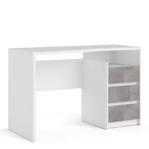 Image of Function Plus Modern Desk 3 Drawers In White And Grey