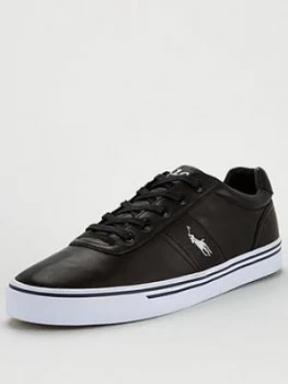 Image of Polo Ralph Lauren Hanford Leather Trainers - Black