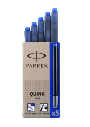 Image of Parker Quink Fountain Pen Refills Cartridges Royal Blue PK5