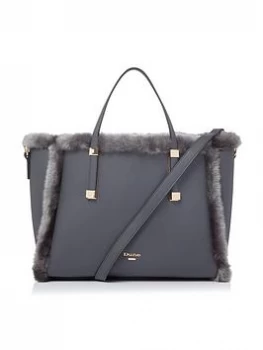 Image of Dune Duffies' Faux-Fur Trimmed Tote - grey