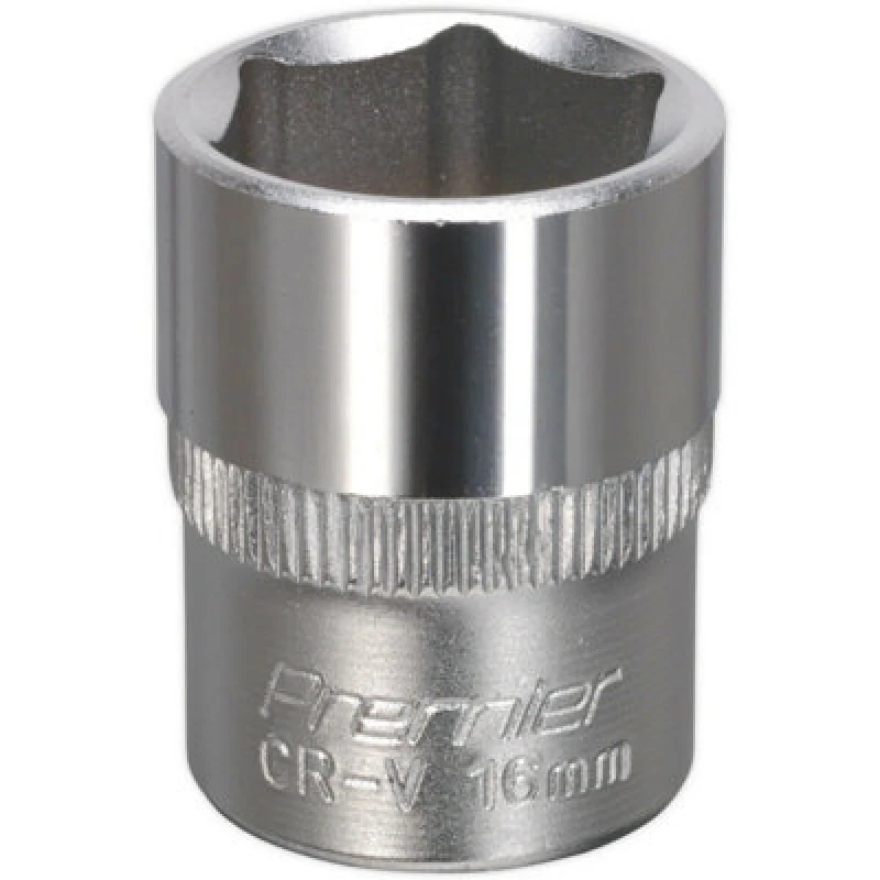 Image of Loops 16mm Forged Steel Drive Socket - 3/8" Square Drive - Chrome Vanadium Socket Metallics