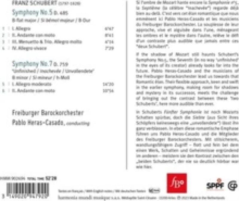 Image of Franz Schubert: Symphonies Nos. 5 & 7, 'Unfinished' CD / Album