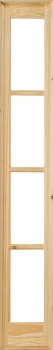 Image of Wickes Newland Internal French Door Demi Panel Clear Pine Glazed 4 Lite 1981 x 292mm