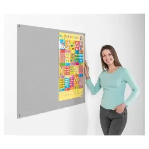 Image of Metroplan Eco-Colour Frameless Flame Resistant Noticeboard 600 x 900mm, Grey
