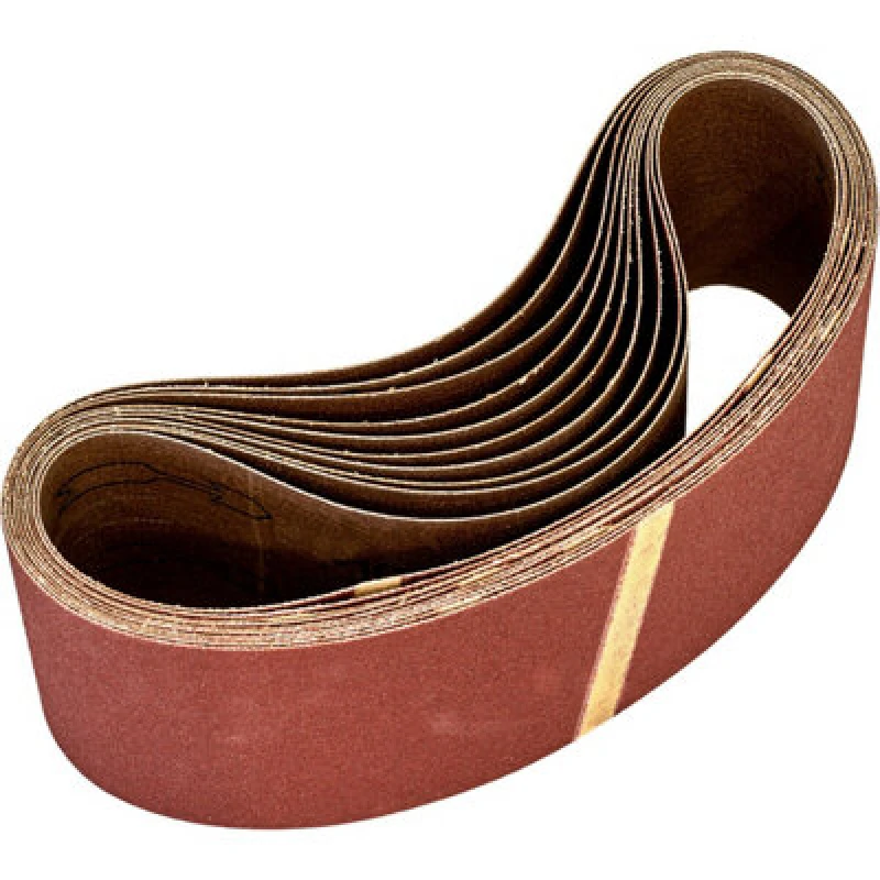 Image of Loops 10 PACK - 75mm x 533mm Sanding Belts - 60 Grit Aluminium Oxide Cloth Backed Set Multi