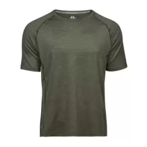 Image of Tee Jays Mens Cool Dry Short Sleeve T-Shirt (S) (Olive Melange)