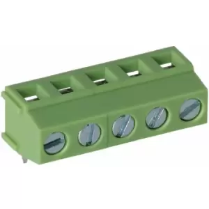Image of TruConnect 211852 5.0mm 5 Way Low Profile 90deg Rising Clamp Terminal Block