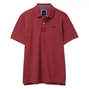 Image of Crew Clothing Mens Classic Pique Polo Shirt Red Earth Medium