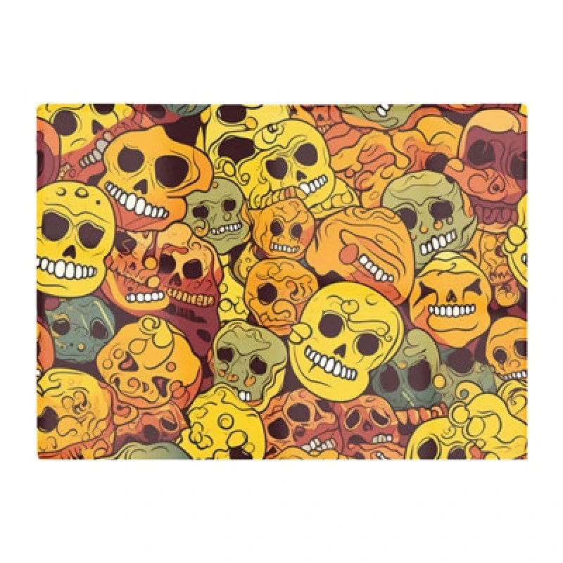 Image of Warren Reed Designer Autumnal Skulls Pattern Chopping Board