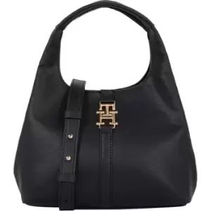 Image of Tommy Hilfiger Th Plush Small Satchel - Black