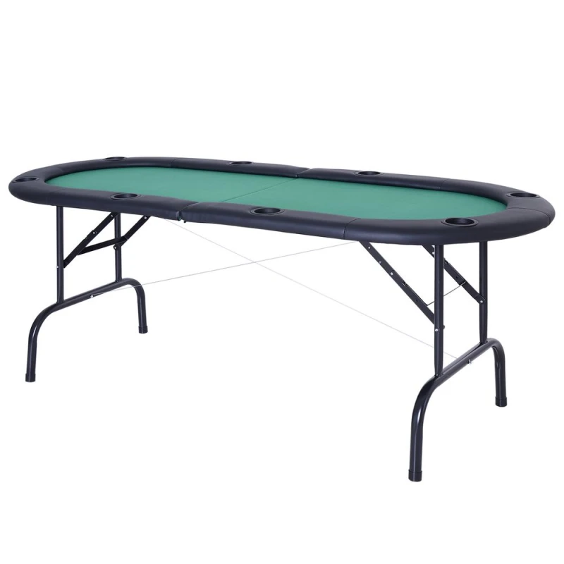 Image of HOMCOM 1.83m Foldable Poker Table W/Chip Trays, Drink Holders Aosom UK