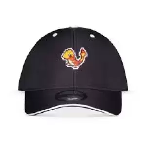 Image of Pokemon Charmander Pixelated Baseball Cap - Black/White