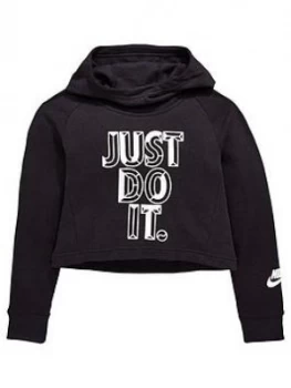 Image of Nike Older Girls JDI Hoodie Crop Black Size L12 13 Years Women