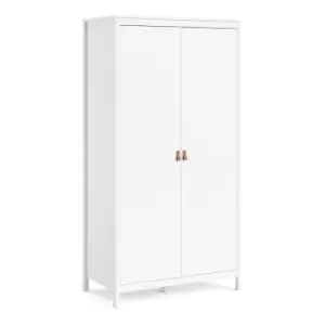 Image of Barcelona Wardrobe With 2 Doors In White