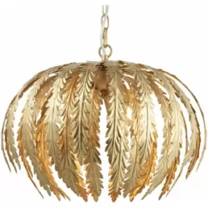 Image of 3 Light Ceiling Pendant floral gold Shade Hanging Feature Lamp Bulb Chain Rose