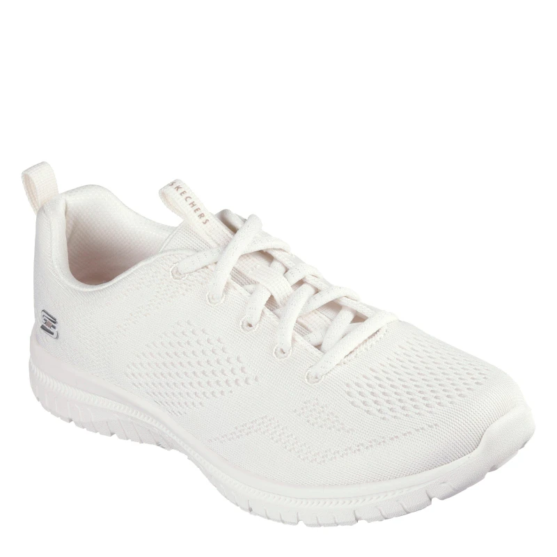 Image of Skechers Engineered Mesh Lace-Up W Memory F Slip On Trainers Womens Off White female 2 (35)