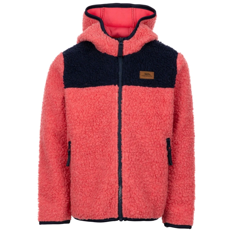 Image of Trespass Lindenn Fleece Jacket in Dark Pink Size: 2-3 Years Dark Pink Unisex 2-3 Years