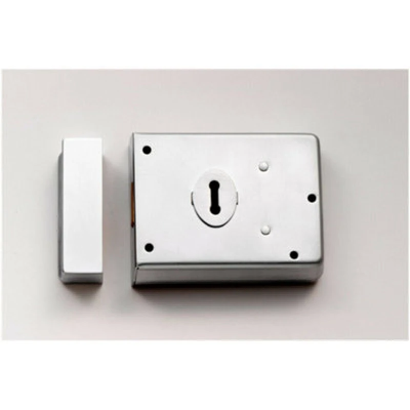 Image of Loops Traditional Contract Rim Deadlock 102 x 76mm Satin Chrome Door Latch Multi unisex