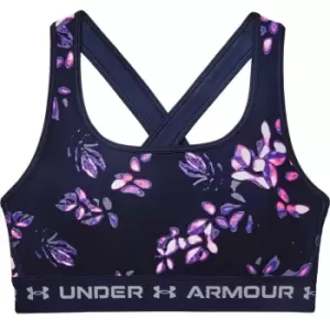 Image of Under Armour Armour Crossback Mid Crossback Print Sports Bra - Purple