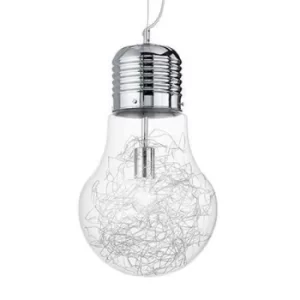 Image of Luce Max Light Bulb Shape Large Ceiling Pendant 1 Light Chrome, E27