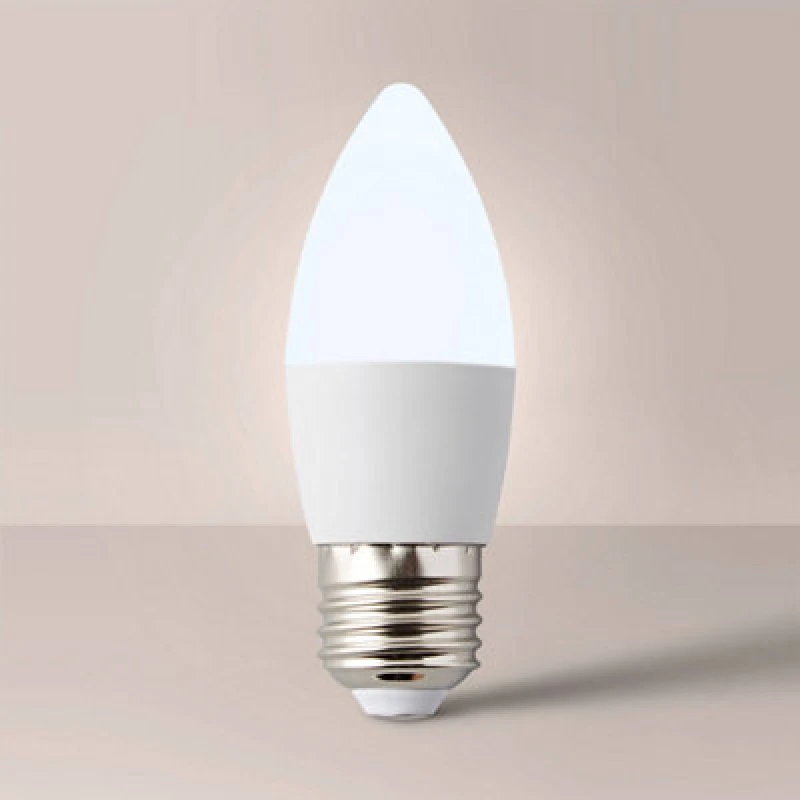 Image of ValueLights 10 Pack E27 White Thermal Plastic Candle LED 4W Cool White 6500K 400lm Light Bulb White