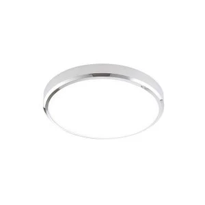 Image of Integrated LED 1 Light Bathroom Flush Light Opal, Chrome Abs Plastic IP44