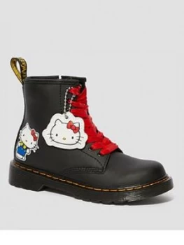 Image of Dr Martens Girls 1460 Printed Hello Kitty 8 Lace Boot - Black