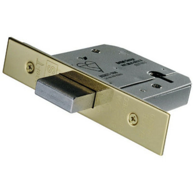 Image of Loops 76mm 5 Lever Mechanism BS Deadlock Stainless Brass Door Security Latch Metallics unisex