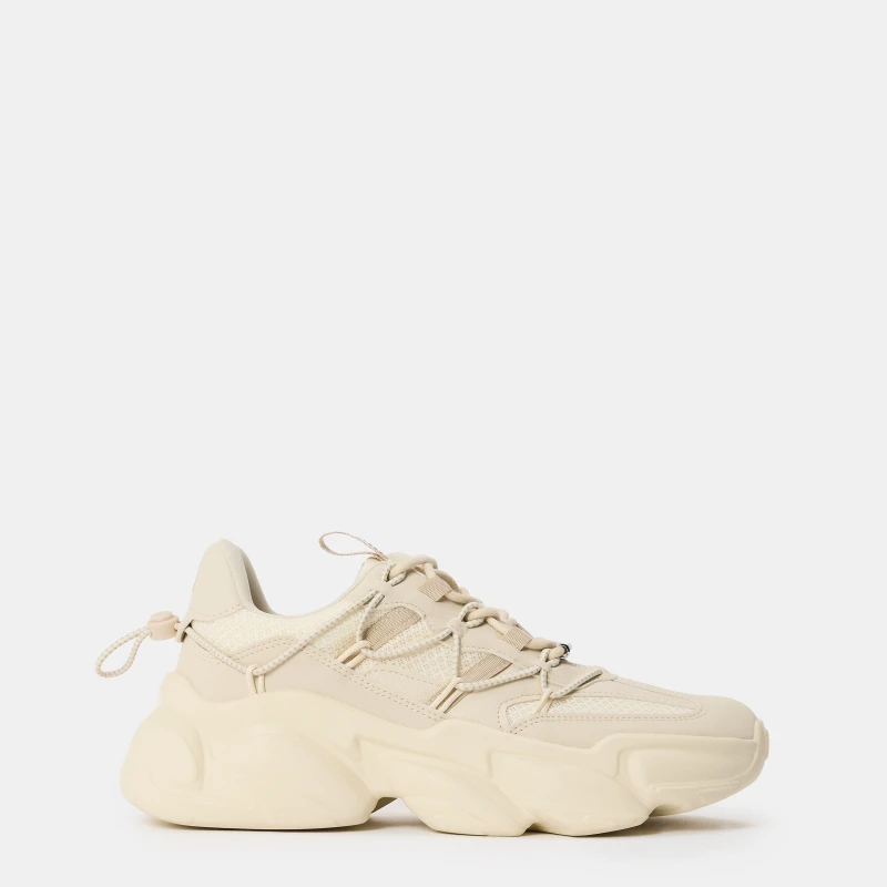 Image of Steve Madden Spectator Sneakers - Cream Cream 8
