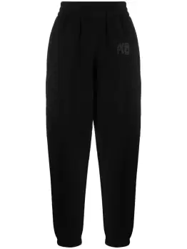 Image of ALEXANDER WANG WOMEN Puff Print Logo Sweat Pants Black