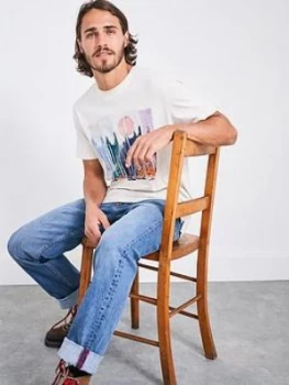 Image of White Stuff Pedal Organic Graphic T-Shirt - White