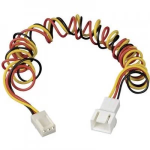 Image of PC fan Cable extension [1x PC fan plug 3-pin - 1x PC fan socket 3-pin] 0.60 m Black, Red, Yellow Akasa