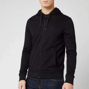Image of Armani Exchange Small Logo Zip Through Hoodie Black Size M Men