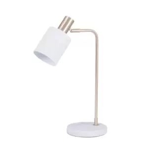 Image of Pontic Industrial Marble Base Retro Table Lamp White/Gold
