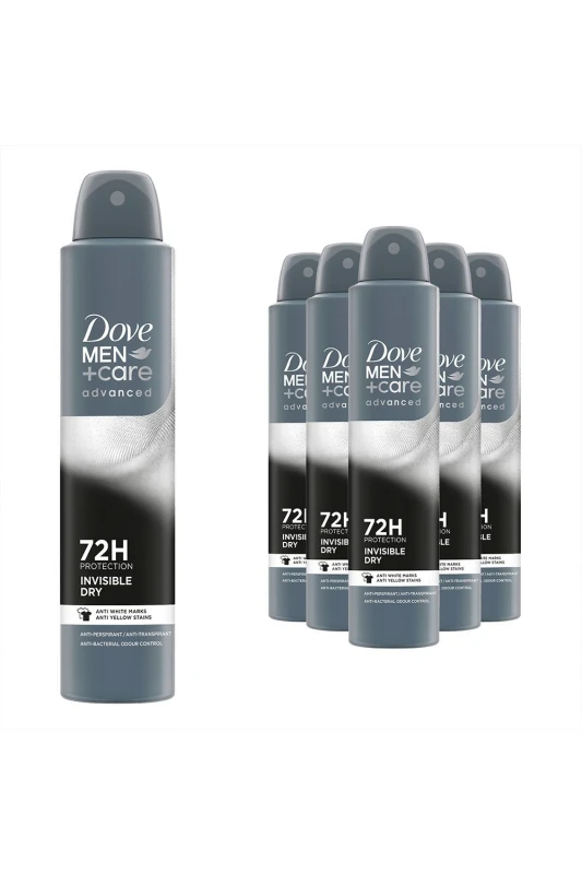Image of Dove 6x 'Anti-Perspirant' Men+Care Adv Invisible Dry Deo, 200ml Grey male