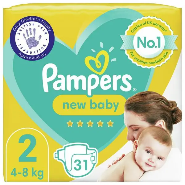Image of Pampers New Baby Size 2 31 Nappies