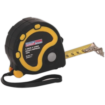 Image of Sealey Rubber Jacket Measuring Tape Imperial & Metric 25ft / 7.5m 25mm