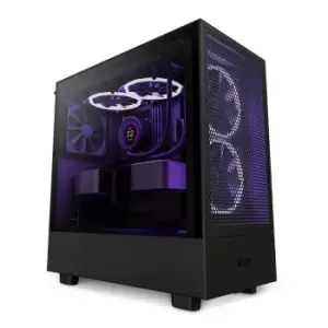 Image of NZXT H5 Flow ATX Tempered Glass RGB LED Mid Tower PC Case - All Black