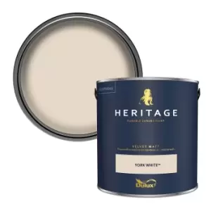 Image of Dulux Heritage Velvet Matt York White Matt Emulsion Paint 2.5L