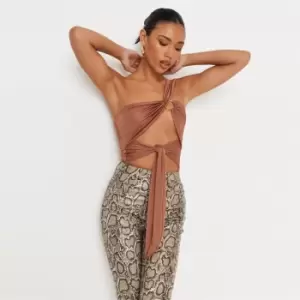 Image of Missguided Co Ring Detail Bodysuit - Brown