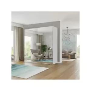 Image of Etna Modern Bedroom full mirror Sliding Double Door Wardrobe 150cm - White