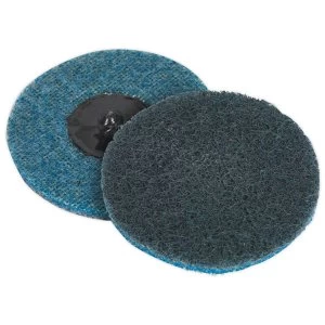 Image of Genuine SEALEY PTCQC75F Quick Change Preparation Pad Ø75mm Fine Pack of 10