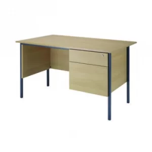 Image of Serrion Ferrera Oak 1200mm Four Leg Desk with Two Drawer Pedestal