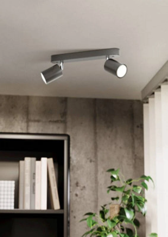 Image of Eglo Essentials Reciso-e 2 Light Semi Flush Spotlight Bar Black