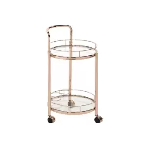 Image of Harry Gold Metal & Clear Glass Drinks Trolley