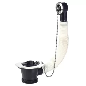 Image of MaKe Stainless Steel Basin Waste with Overflow 1 1/4